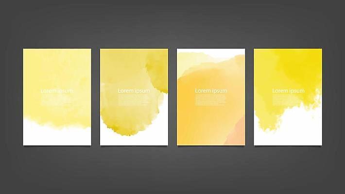 EPS 해외이미지 디자인 배너 백그라운드 일러스트 추상 사람없음 세로 세트 노란색 해외일러스트 컬러 무늬 파일형식 벡터 이미지허브