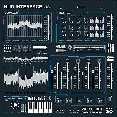 EPS 해외이미지 일러스트 사람없음 디지털 인포그래픽 사이버 UI 인터페이스 SF 해외일러스트 파일형식 벡터 이미지허브