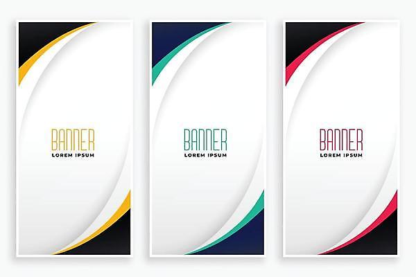 EPS 해외이미지 템플릿 배너 곡선 일러스트 비즈니스 사람없음 세트 흰색 심플 해외일러스트 선 컬러 파일형식 벡터 이미지허브