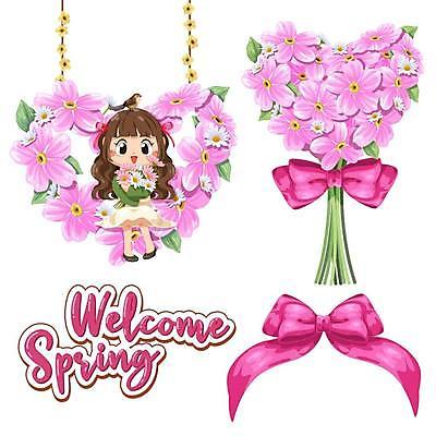 EPS 해외이미지 전신 여자 리본 어린이 분홍색 꽃다발 일러스트 사랑 한명 들기 봄 벚꽃 레터링 소녀한명만 해외일러스트 1 계절 꽃 감정 컬러 모션 사람 여자한명만 소녀만 파일형식 벡터 이미지허브