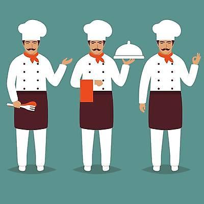 EPS 해외이미지 직업 캐릭터 남자 행복 유니폼 신체 일러스트 요리 미소 사람 세트 주방 식당 요리사 흰색 만화 서비스 메뉴 고립 제빵사 치프 해외일러스트 일러캐릭터 옷 감정 컬러 표정 상점 파일형식 벡터 이미지허브
