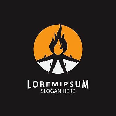 EPS 해외이미지 일러스트 사람없음 뜨거움 원형 장작 모닥불 심볼 엘리먼트 해외일러스트 도형 불 파일형식 벡터 이미지허브