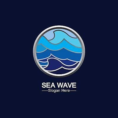 EPS 해외이미지 디자인 파도 일러스트 사람없음 파란색 원형 심볼 해외일러스트 도형 바다 컬러 파일형식 벡터 이미지허브