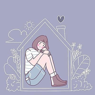 EPS 해외이미지 여자 잎 일러스트 사랑 한명 앉기 성인 태양 보라색 슬픔 하트 고독 웅크림 성인여자한명만 집모양 해외일러스트 자연요소 모양 식물 1 감정 컬러 모션 사람 여자한명만 성인여자만 파일형식 벡터 이미지허브