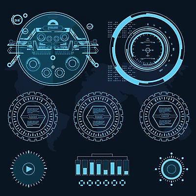 EPS 해외이미지 일러스트 사람없음 디지털 사이버 UI 인터페이스 SF 해외일러스트 파일형식 벡터 이미지허브