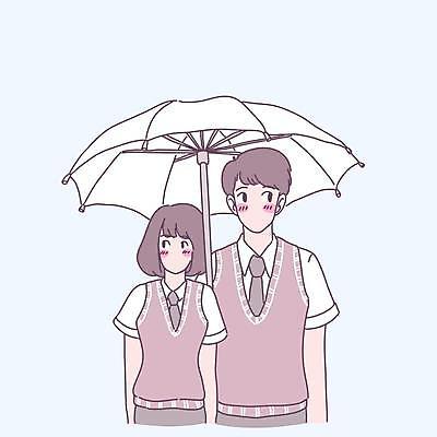 EPS 해외이미지 여자 남자 행복 2 일러스트 우산 가족 관계 함께함 사랑 서기 성인 야외 친구 잡기 결합 만화 해외일러스트 감정 컨셉 모션 사람 파일형식 벡터 이미지허브