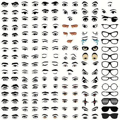 EPS 해외이미지 디자인 응시 여자 일러스트 사람 그래픽 세트 검은색 흰색 오픈 화려 눈동자 만화 눈썹 속눈썹 수집 심볼 마스카라 그림 비전 고립 해외일러스트 시선 얼굴 컬러 컨셉 화장품 눈_신체부위 파일형식 벡터 이미지허브