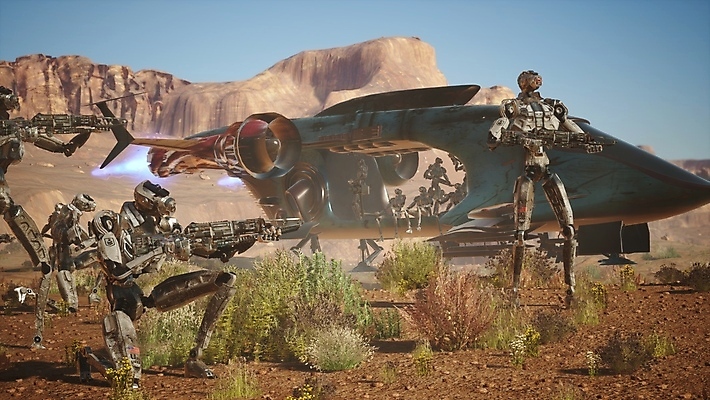 JPG 해외이미지 주간 들기 사람없음 야외 3D 사막 총 우주선 디지털합성 전쟁 전투로봇 SF 해외포토 포토 자연요소 무기 모션 우주 로봇 파일형식 이미지허브