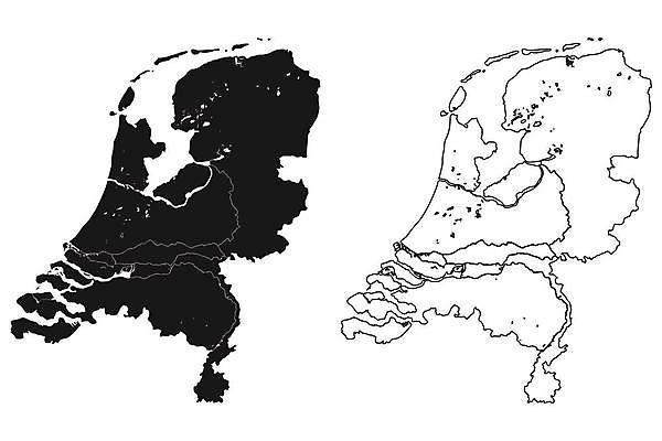 EPS 해외이미지 실루엣 백그라운드 지도 일러스트 흑백 그래픽 검은색 흰색 경계선 땅 네덜란드 윤곽 고립 전국 지리 해외일러스트 유럽 선 컬러 촬영기법 경계 파일형식 벡터 이미지허브