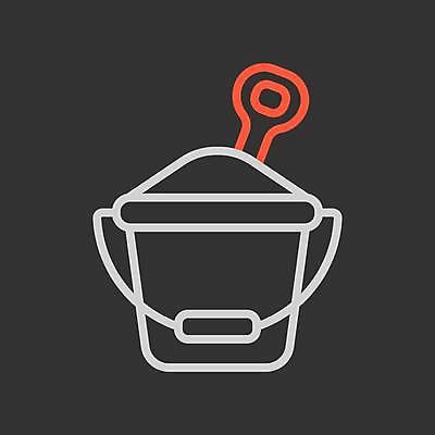 EPS 해외이미지 모래 일러스트 사람없음 검은색 양동이 모래삽 해외일러스트 컬러 삽 파일형식 벡터 이미지허브