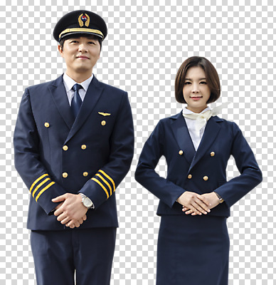 편집이미지 여자 남자 여행 유니폼 미소 상반신 20대 성인 두명 앞모습 30대 한국인 승무원 동료 손모으기 기장 PNG 공존 성인만 편집소스 직업 옷 뷰포인트 관계 표정 사람 동양인 손짓 청년 장년 파일형식
