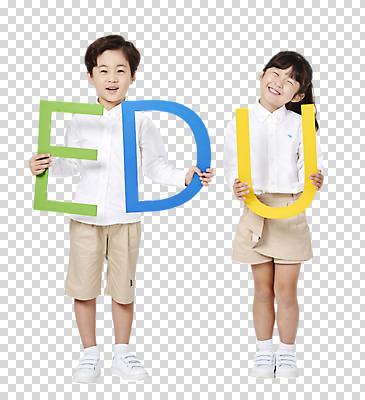 전신 편집이미지 영어 여자 교육 남자 어린이 서기 미소 웃음 들기 소녀 소년 두명 앞모습 유치원생 한국인 PNG 에듀 천진난만 어린이만 편집소스 문자 뷰포인트 컨셉 모션 표정 사람 동양인 에듀케이션 파일형식