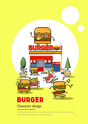 PSD 나무 캐릭터 음표 일러스트 감자 패스트푸드 따뜻함 사람없음 노란색 귀여움 감자튀김 햄버거 즐거움 음식캐릭터 콜라 햄버거가게 일러캐릭터 식물 기호 감정 음악 음식 컬러 컨셉 채소 식당 튀김 인스턴트 탄산음료 파일형식