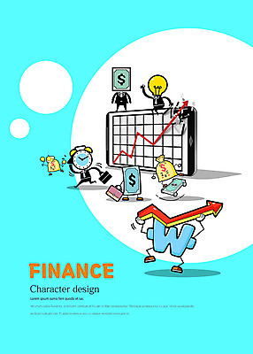 PSD 캐릭터 화살표 시계 일러스트 전구 그래프 따뜻함 사람없음 금융 파란색 스마트폰 귀여움 달러 원화 돈자루 상승 바쁨 일러캐릭터 컬러 컨셉 돈 경제 핸드폰 스마트기기 파일형식