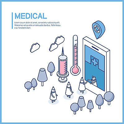 나무 구름 일러스트 의학 요정 병원 주사기 사람없음 생활 파란색 스마트폰 귀여움 의사 사회 온도계 체온계 위치 스토리 아이소메트릭 국내일러스트 AI파일 자연요소 식물 컬러 컨셉 의료기기 핸드폰 스마트기기 의료진 공동체 파일형식 벡터