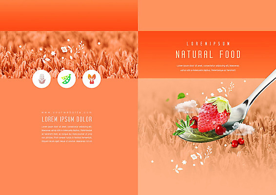 PSD 템플릿 표지디자인 북디자인 출판디자인 표지 음식 리플렛 잎 북커버 방울토마토 딸기 파프리카 건강 팜플렛 사람없음 숟가락 주황색 유기농 벼농사 이미지템플릿 식물 웰빙 컬러 토마토 채소 과일 수저 농사 파일형식