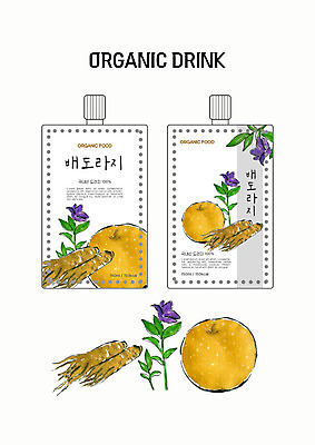 PSD 채소 과일 일러스트 자연 붓터치 수채화 건강 사람없음 주스 배 유기농 패키지 도라지꽃 도라지 팩음료 국내일러스트 웰빙 꽃 음료 생태계 파일형식