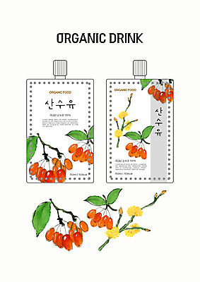 PSD 열매 채소 일러스트 자연 붓터치 수채화 건강 사람없음 주황색 주스 유기농 패키지 산수유 산수유열매 팩음료 국내일러스트 식물 웰빙 꽃 음료 컬러 생태계 파일형식