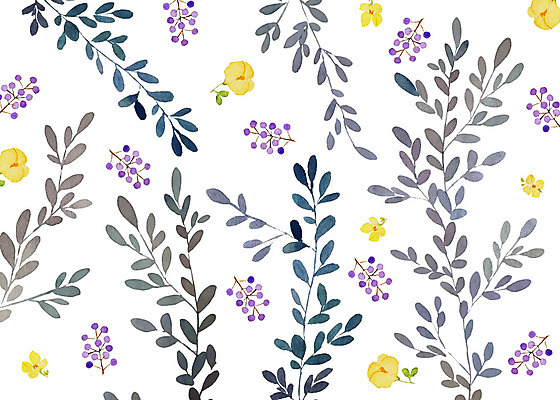 PSD 식물 꽃 잎 패턴 일러스트 붓터치 수채화 따뜻함 사람없음 컬러풀 화려 유채 감성 플라워패턴 국내일러스트 컬러 컨셉 무늬 파일형식