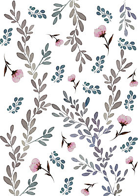 PSD 식물 꽃 잎 패턴 일러스트 붓터치 수채화 따뜻함 사람없음 컬러풀 화려 감성 플라워패턴 국내일러스트 컬러 컨셉 무늬 파일형식