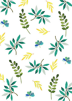 PSD 식물 꽃 잎 패턴 일러스트 붓터치 나뭇잎 수채화 따뜻함 사람없음 컬러풀 화려 감성 플라워패턴 국내일러스트 컬러 컨셉 무늬 파일형식