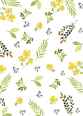 PSD 식물 꽃 잎 패턴 일러스트 붓터치 수채화 따뜻함 사람없음 컬러풀 화려 감성 플라워패턴 국내일러스트 컬러 컨셉 무늬 파일형식