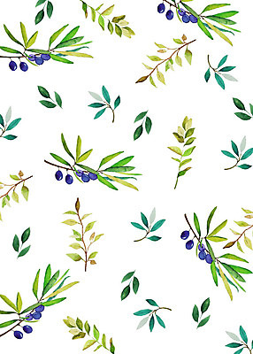 PSD 식물 꽃 잎 패턴 일러스트 붓터치 수채화 따뜻함 사람없음 컬러풀 화려 올리브 감성 플라워패턴 국내일러스트 열매 컬러 컨셉 무늬 파일형식