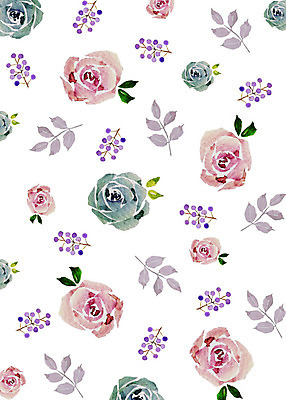 PSD 식물 꽃 잎 패턴 일러스트 붓터치 수채화 따뜻함 사람없음 컬러풀 장미 화려 감성 플라워패턴 국내일러스트 컬러 컨셉 무늬 파일형식