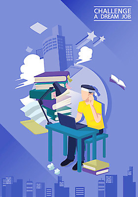 전신 남자 일러스트 회사 비즈니스 피곤 한명 사람 앉기 빌딩 20대 청년 성인 건물 책 파란색 노트북 꿈 도전 구직 책상 취업준비생 열정 이력서 구인구직 자기소개서 책더미 힘듦 얼굴없음 국내일러스트 AI파일 1 건축물 감정 컬러 가구 컨셉 모션 전자제품 구인 무더기 자기소개 파일형식 벡터