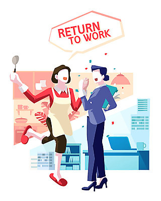 전신 여자 일러스트 회사 비즈니스 밝음 사람 정장 성인 두명 빨간색 30대 파란색 노트북 사무실 주방 손잡기 앞치마 머그컵 구직 비즈니스우먼 책상 국자 구인구직 재취업 얼굴없음 국내일러스트 AI파일 옷 컬러 가구 컨셉 모션 주방용품 컵 장년 전자제품 직장인 구인 파일형식 벡터