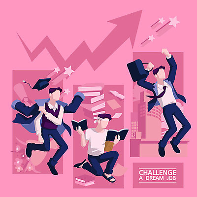 전신 남자 화살표 분홍색 서류가방 일러스트 회사 비즈니스 학사모 졸업 성공 밝음 사람 정장 빌딩 성인 건물 책 세명 점프 파이팅 꿈 도전 구직 비즈니스맨 취업준비생 열정 구인구직 책더미 얼굴없음 국내일러스트 AI파일 모자_잡화 건축물 옷 교육 감정 컬러 컨셉 가방 모션 직장인 구인 무더기 파일형식 벡터