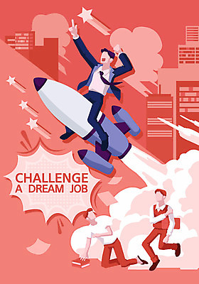 전신 남자 일러스트 회사 비즈니스 성공 밝음 사람 정장 빌딩 20대 성인 건물 책 빨간색 세명 파이팅 꿈 로켓 도전 구직 가리킴 비즈니스맨 상담 열정 구인구직 얼굴없음 국내일러스트 AI파일 건축물 옷 감정 컬러 컨셉 모션 손짓 청년 직장인 구인 파일형식 벡터