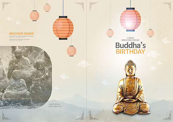 PSD 템플릿 표지디자인 북디자인 출판디자인 표지 리플렛 북커버 팜플렛 사람없음 공휴일 부처님오신날 금색 등불 불상 부처 금불상 이미지템플릿 기념일 컬러 불교 조명 파일형식