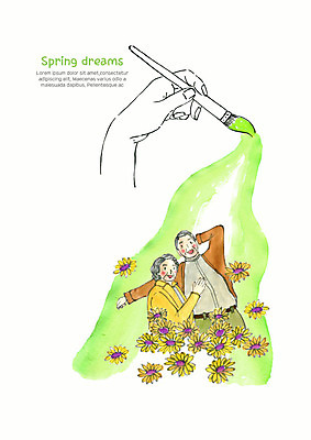 PSD 계절 여자 할아버지 노년 남자 꽃 할머니 꽃밭 일러스트 붓터치 수채화 한손 사랑 미소 사람 상반신 두명 신체부위 연두색 실버라이프 눕기 노부부 봄 꿈 붓 그리기 그림 번짐 감성 팔베개 그림붓 국내일러스트 식물 라이프스타일 손 부부 감정 컨셉 모션 표정 성인 초록색 파일형식 효과