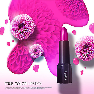 PSD 편집이미지 꽃 국화 사람없음 뷰티 화장품 립스틱 물방울 소국 화사함 카피스페이스 이미지편집 식물 컨셉 공백 파일형식