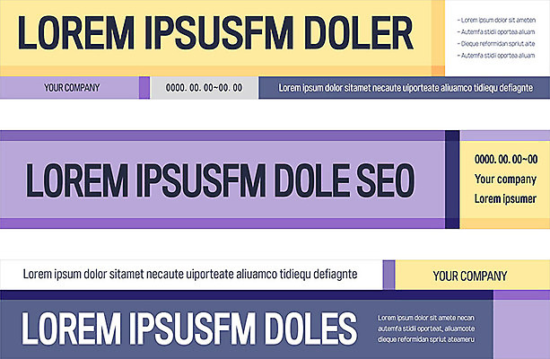 템플릿 배너 배너템플릿 가로배너 회사 비즈니스 프레임 이벤트 사람없음 컬러풀 노란색 보라색 현수막 직선 배너세트 AI파일 선 컬러 가로 세트 파일형식 벡터