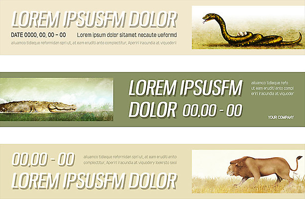 동물 템플릿 배너 배너템플릿 가로배너 동물원 세마리 이벤트 사람없음 현수막 뱀 사자 열대우림 알림 악어 배너세트 AI파일 포유류 파충류 3 가로 세트 숲 파일형식 벡터