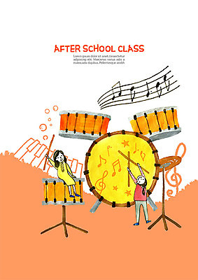 전신 PSD 여자 교육 초등학생 어린이 음악 연주 음표 일러스트 수업 사람 두명 밴드 높은음자리표 북 즐거움 드럼 음악교육 에듀 초등 방과후 스쿨팩 국내일러스트 학생 기호 감정 문화예술 타악기 에듀케이션 파일형식