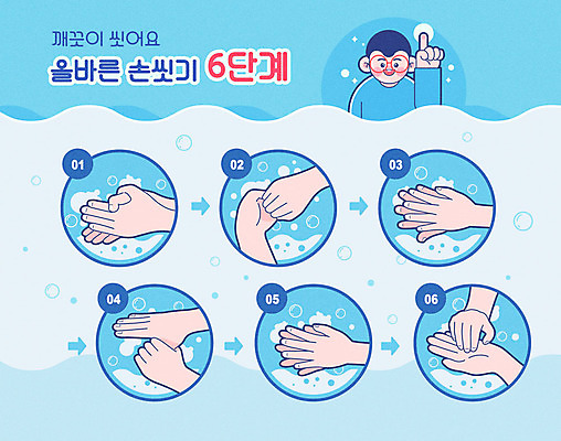 손 남자 일러스트 한명 사람 상반신 성인 신체부위 물 파란색 청결 인포그래픽 정보 위생 알림 손씻기 단계 순서 방법 매뉴얼 코로나바이러스 국내일러스트 AI파일 자연요소 1 컬러 바이러스 씻기 파일형식 벡터
