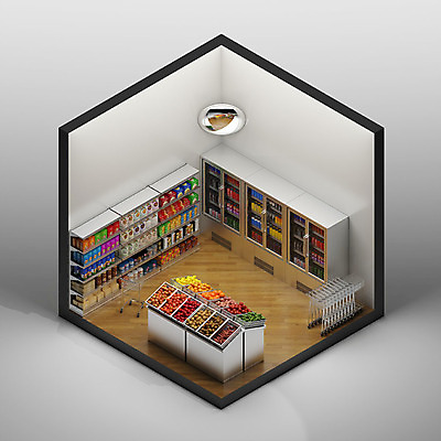 PSD 편집이미지 음료 백그라운드 과일 사람없음 그래픽 인테리어 하이앵글 쇼핑카 공간 디지털합성 진열장 아이소메트릭 슈퍼마켓 엑소노메트릭 이미지편집 편집3D 디자인 뷰포인트 쇼핑 3D 상점 카트 파일형식