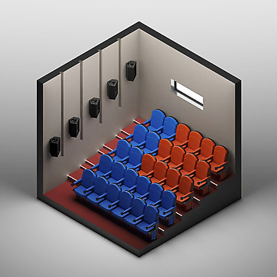 PSD 편집이미지 백그라운드 사람없음 그래픽 인테리어 하이앵글 공간 영화관 디지털합성 아이소메트릭 엑소노메트릭 이미지편집 편집3D 디자인 뷰포인트 3D 극장 파일형식