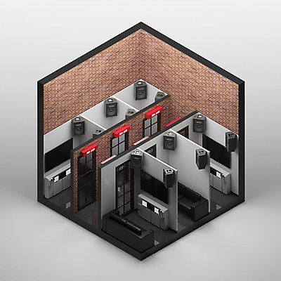 PSD 편집이미지 백그라운드 사람없음 그래픽 인테리어 하이앵글 스피커 공간 디지털합성 아이소메트릭 노래방 노래방기계 엑소노메트릭 코인노래방 이미지편집 편집3D 디자인 뷰포인트 음향기기 3D 파일형식