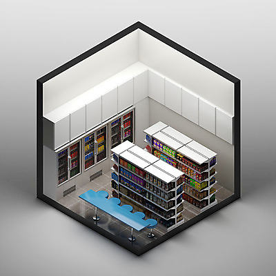 PSD 편집이미지 음료 백그라운드 탁자 사람없음 그래픽 인테리어 하이앵글 공간 디지털합성 진열장 아이소메트릭 편의점 엑소노메트릭 이미지편집 편집3D 디자인 뷰포인트 가구 3D 상점 파일형식