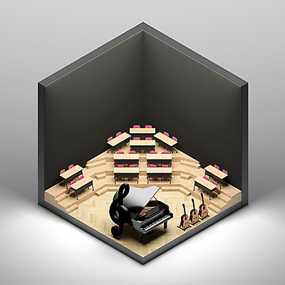 PSD 편집이미지 악기 백그라운드 의자 사람없음 그래픽 인테리어 하이앵글 공간 기타 건반 피아노 공연장 책상 디지털합성 아이소메트릭 음악실 엑소노메트릭 이미지편집 편집3D 디자인 음악 뷰포인트 가구 현악기 3D 건반악기 극장 파일형식