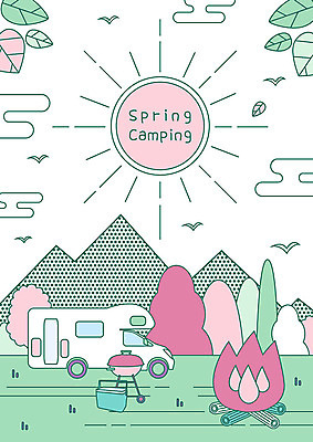 나무 일러스트 자연 나뭇잎 산 아웃도어 초원 사람없음 태양 봄 캠핑 숲 모닥불 바비큐 즐거움 캠핑카 아이스박스 바베큐그릴 국내일러스트 AI파일 자연요소 식물 계절 감정 음식 잎 자동차 불 레저 그릴 생태계 파일형식 벡터