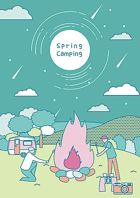 전신 남자 별 일러스트 아웃도어 사람 성인 두명 카메라 봄 망원경 캠핑 숲 유성 모닥불 언덕 즐거움 산속 캠핑카 마시멜로우 국내일러스트 AI파일 자연요소 계절 감정 자동차 불 레저 디저트 산 전자제품 파일형식 벡터