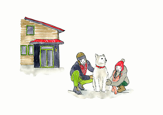 전신 PSD 한마리 커플 여자 남자 행복 반려견 여유 겨울 일러스트 수채화 주택 미소 사람 성인 두명 일상 반려동물 만지기 눈 개 번짐 반려 보살핌 국내일러스트 자연요소 동물 1 계절 감정 포유류 관계 모션 날씨 표정 건물 라이프 파일형식 효과