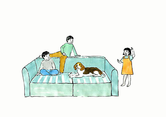 전신 PSD 한마리 여자 남자 행복 반려견 어린이 일러스트 놀이 수채화 주택 미소 사람 일상 세명 반려동물 소파 강아지 즐거움 비글 번짐 놀기 민트색 반려 국내일러스트 동물 1 감정 컬러 의자 모션 표정 건물 라이프 개 파일형식 효과