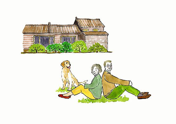 전신 PSD 한마리 여자 노년 남자 행복 반려견 여유 일러스트 수채화 주택 사람 앉기 잔디 두명 일상 실버라이프 반려동물 정원 노부부 등맞대기 골든리트리버 강아지 번짐 반려 국내일러스트 식물 동물 1 라이프스타일 부부 감정 모션 성인 건물 라이프 개 리트리버 파일형식 효과