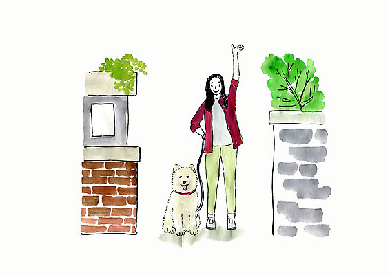 전신 PSD 식물 한마리 여자 반려견 일러스트 나뭇잎 수채화 주택 한명 사람 성인 일상 공휴일 담장 반려동물 손들기 마을 산책 강아지 골목길 번짐 목줄 반려 싱글라이프 성인여자한명만 국내일러스트 동물 1 라이프스타일 기념일 길 잎 모션 휴식 건물 라이프 개 여자한명만 성인여자만 파일형식 효과 반려용품